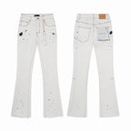 Men's Purple Vintage Distressed Stretch Denim Jeans Size:30-38 (1)