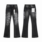 Men's Purple Vintage Distressed Stretch Denim Jeans Size:30-38 (2)