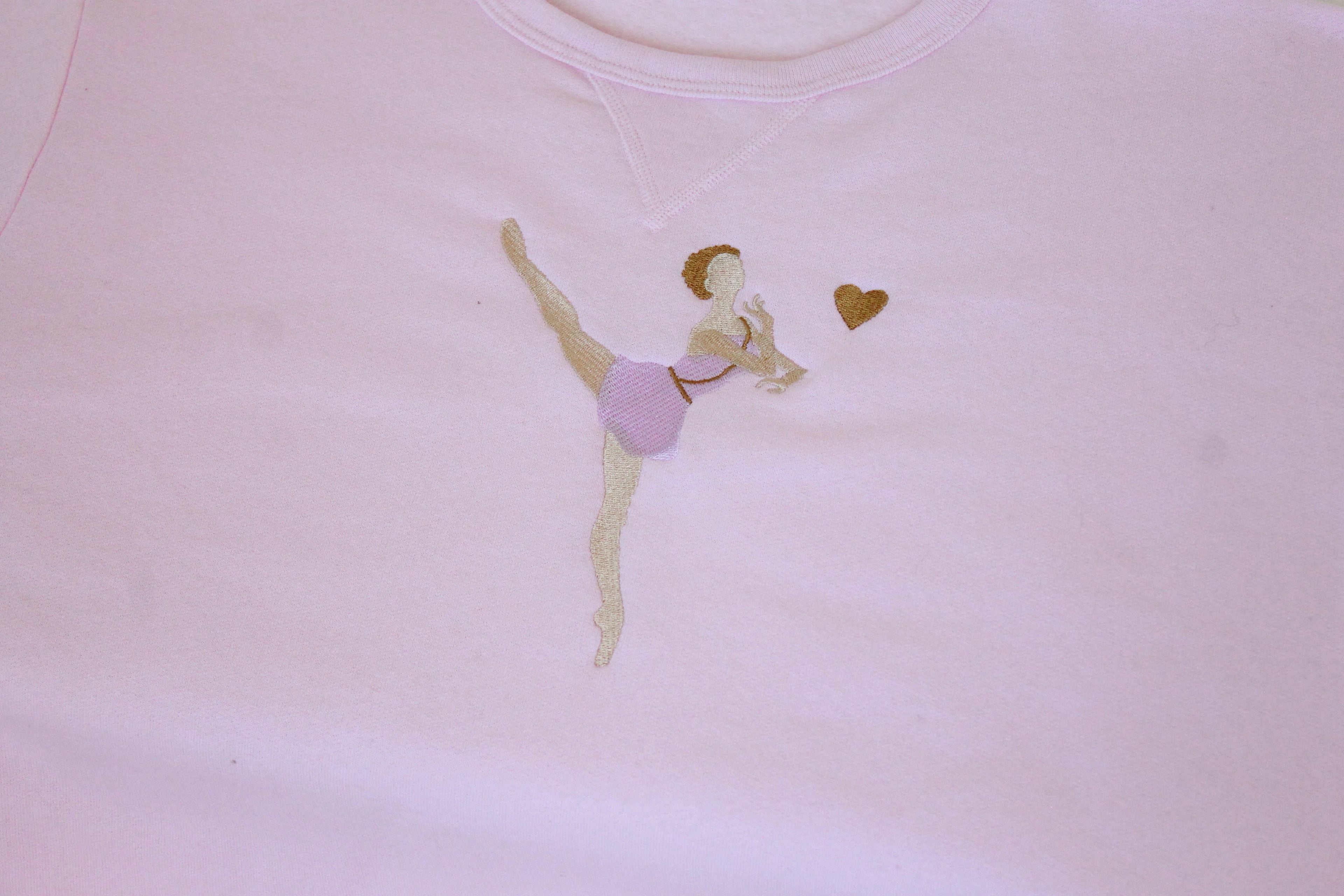 Cupid Variation Crewneck Petal Pink V-notch Crewneck Sweater