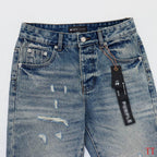 Men's Purple Vintage Distressed Stretch Denim Jeans Size:30-38 (56)