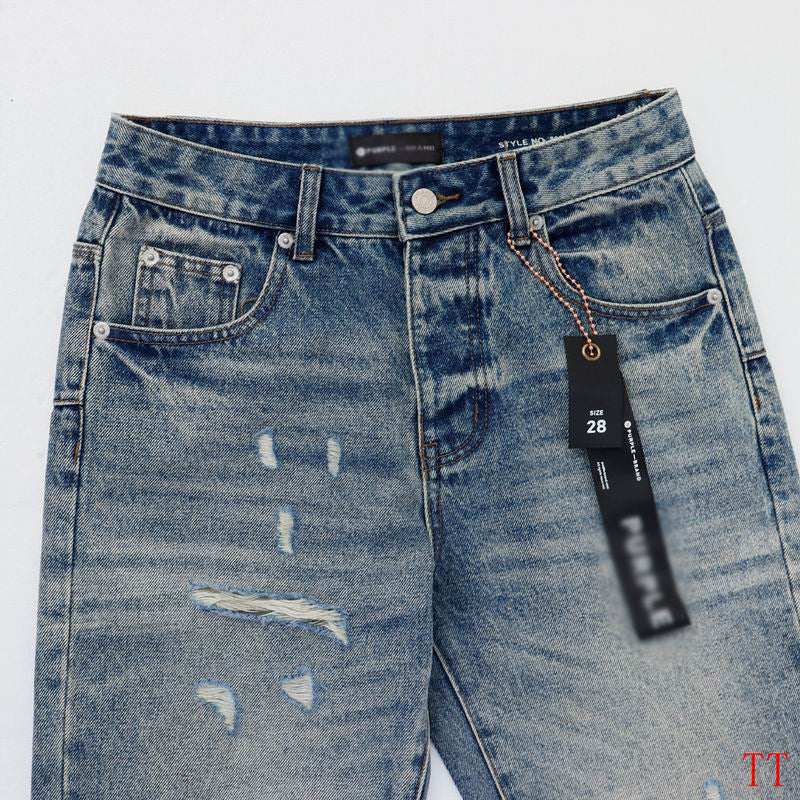 Men's Purple Vintage Distressed Stretch Denim Jeans Size:30-38 (56)