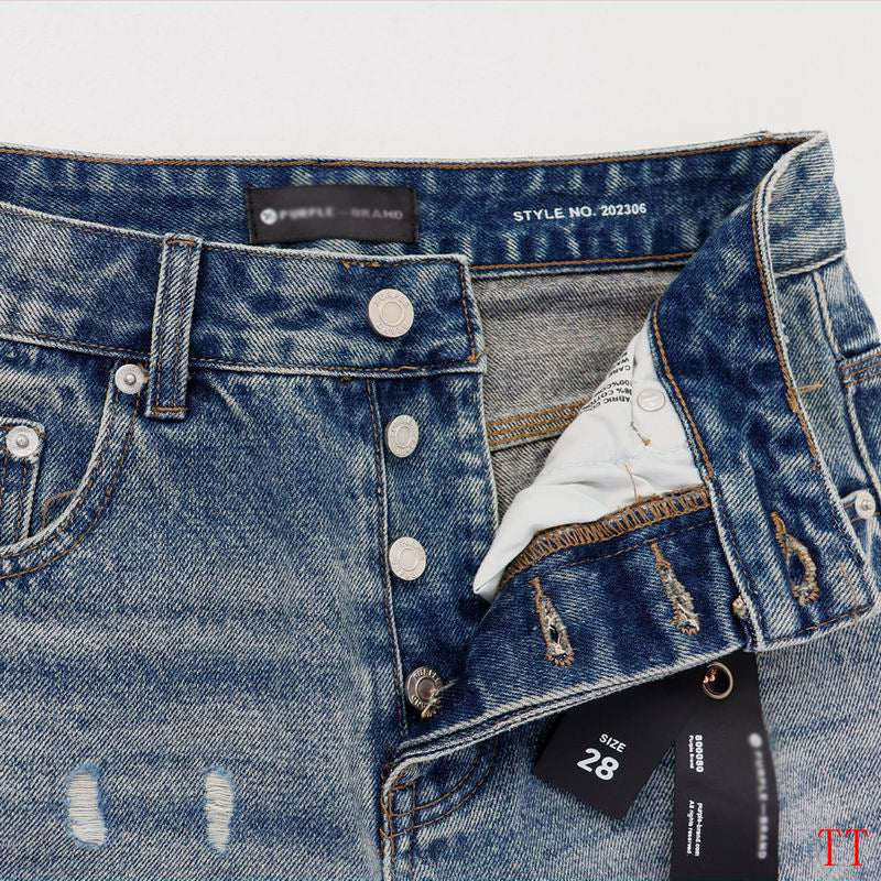Men's Purple Vintage Distressed Stretch Denim Jeans Size:30-38 (56)