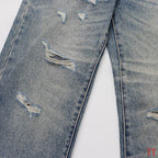 Men's Purple Vintage Distressed Stretch Denim Jeans Size:30-38 (56)