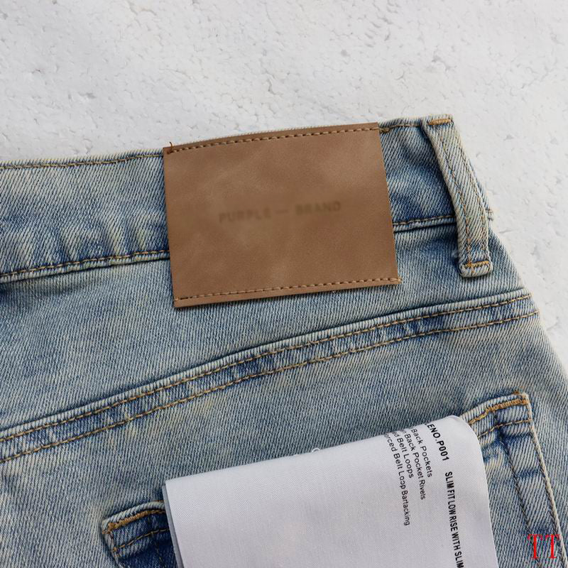 Men's Purple Vintage Distressed Stretch Denim Jeans Size:30-38 (55)
