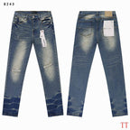Men's Purple Vintage Distressed Stretch Denim Jeans Size:30-38 (54)