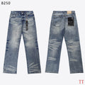 Men's Purple Vintage Distressed Stretch Denim Jeans Size:30-38 (53)