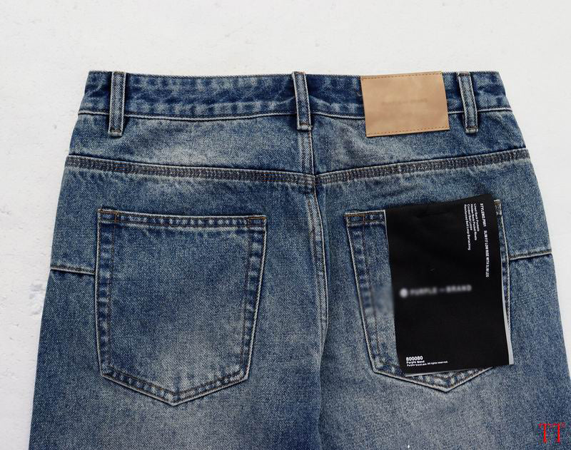Men's Purple Vintage Distressed Stretch Denim Jeans Size:30-38 (53)