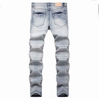 Men's Purple Vintage Distressed Stretch Denim Jeans Size:30-38 (52)