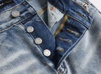 Men's Purple Vintage Distressed Stretch Denim Jeans Size:30-38 (52)
