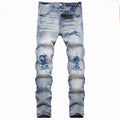 Men's Purple Vintage Distressed Stretch Denim Jeans Size:30-38 (51)