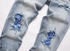 Men's Purple Vintage Distressed Stretch Denim Jeans Size:30-38 (51)