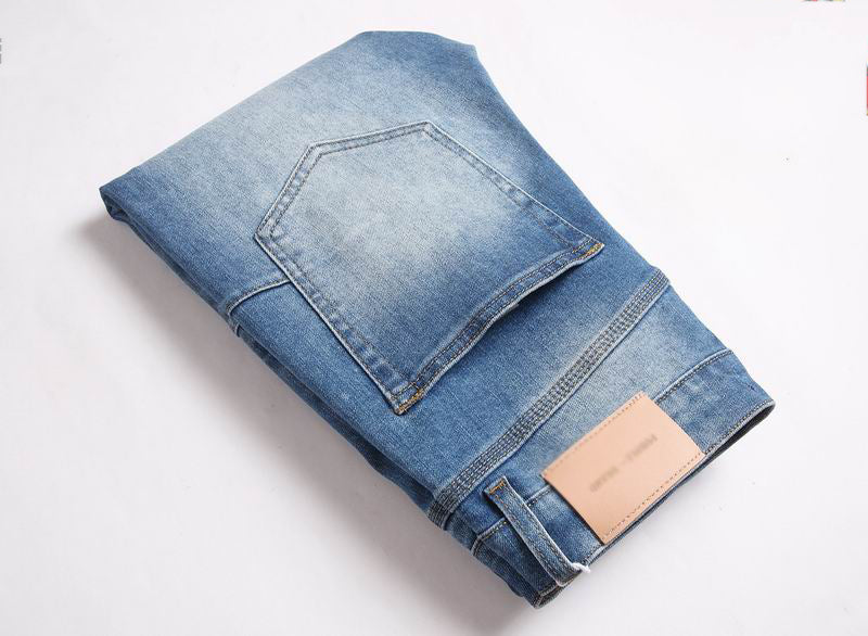 Men's Purple Vintage Distressed Stretch Denim Jeans Size:30-38 (50)