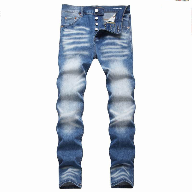 Men's Purple Vintage Distressed Stretch Denim Jeans Size:30-38 (50)