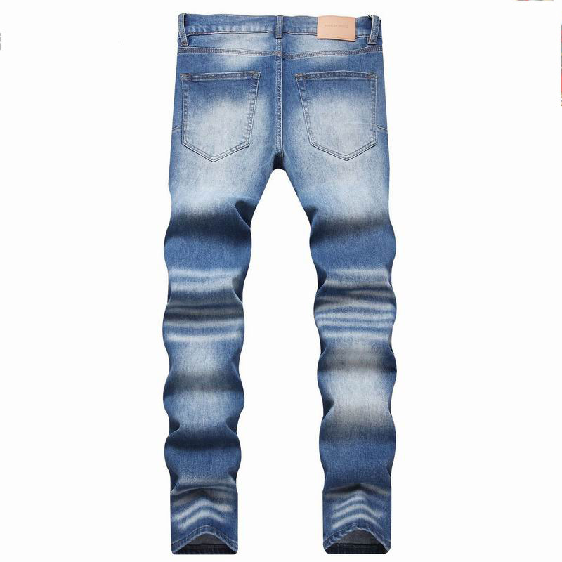 Men's Purple Vintage Distressed Stretch Denim Jeans Size:30-38 (50)