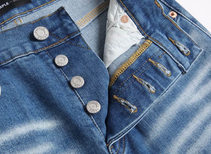 Men's Purple Vintage Distressed Stretch Denim Jeans Size:30-38 (50)