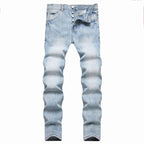 Men's Purple Vintage Distressed Stretch Denim Jeans Size:30-38 (49)