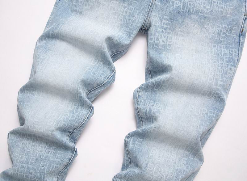 Men's Purple Vintage Distressed Stretch Denim Jeans Size:30-38 (49)