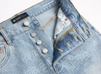 Men's Purple Vintage Distressed Stretch Denim Jeans Size:30-38 (49)