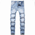 Men's Purple Vintage Distressed Stretch Denim Jeans Size:30-38 (48)