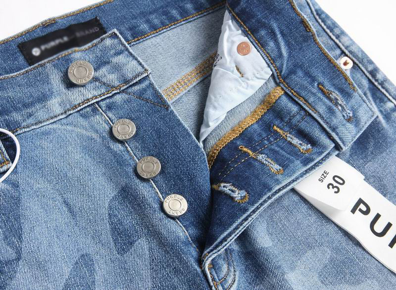 Men's Purple Vintage Distressed Stretch Denim Jeans Size:30-38 (48)