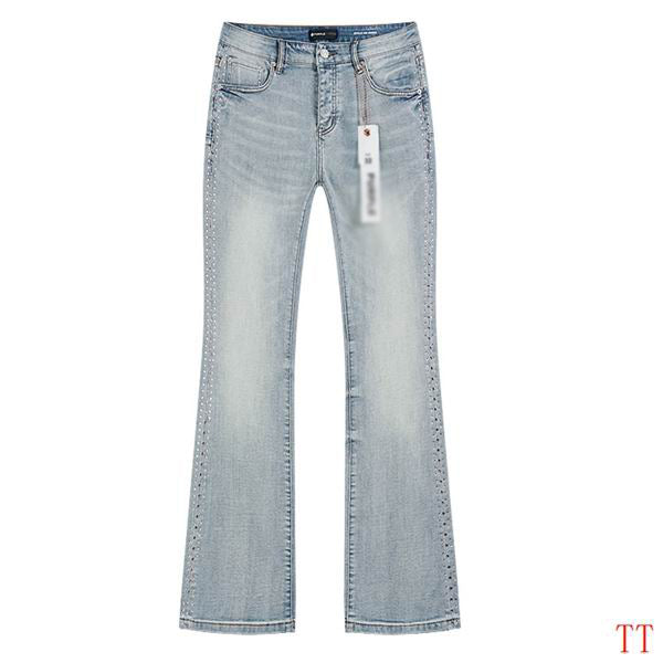 Men's Purple Vintage Distressed Stretch Denim Jeans Size:30-38 (46)