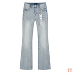 Men's Purple Vintage Distressed Stretch Denim Jeans Size:30-38 (46)