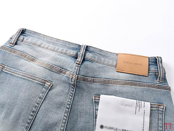 Men's Purple Vintage Distressed Stretch Denim Jeans Size:30-38 (46)