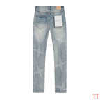 Men's Purple Vintage Distressed Stretch Denim Jeans Size:30-38 (45)