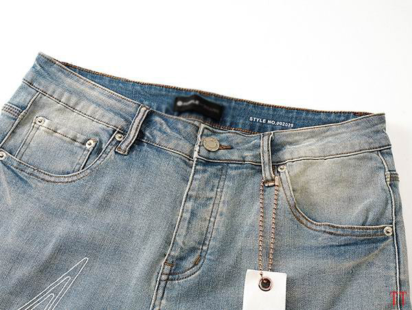 Men's Purple Vintage Distressed Stretch Denim Jeans Size:30-38 (45)