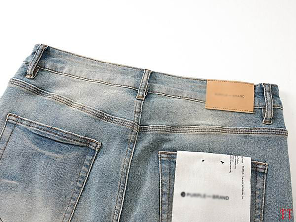 Men's Purple Vintage Distressed Stretch Denim Jeans Size:30-38 (45)
