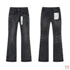 Men's Purple Vintage Distressed Stretch Denim Jeans Size:30-38 (44)