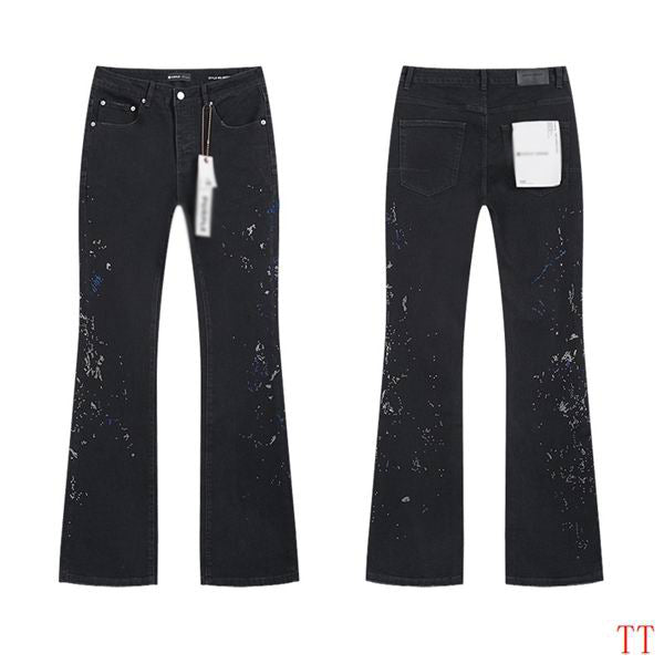 Men's Purple Vintage Distressed Stretch Denim Jeans Size:30-38 (32)