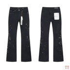 Men's Purple Vintage Distressed Stretch Denim Jeans Size:30-38 (32)