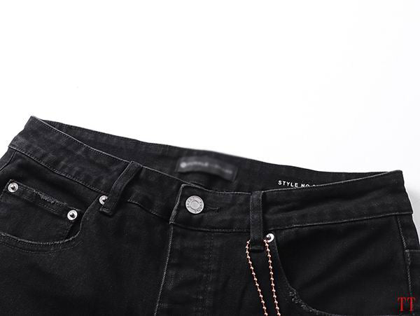 Men's Purple Vintage Distressed Stretch Denim Jeans Size:30-38 (32)