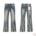 Men's Purple Vintage Distressed Stretch Denim Jeans Size:30-38 (60)
