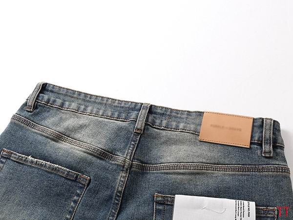 Men's Purple Vintage Distressed Stretch Denim Jeans Size:30-38 (60)