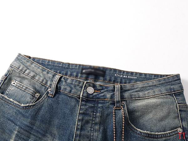 Men's Purple Vintage Distressed Stretch Denim Jeans Size:30-38 (60)