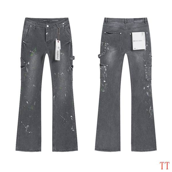 Men's Purple Vintage Distressed Stretch Denim Jeans Size:30-38 (59)