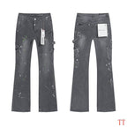 Men's Purple Vintage Distressed Stretch Denim Jeans Size:30-38 (59)