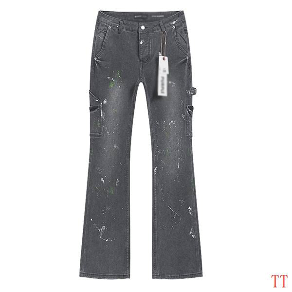 Men's Purple Vintage Distressed Stretch Denim Jeans Size:30-38 (59)