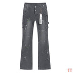 Men's Purple Vintage Distressed Stretch Denim Jeans Size:30-38 (59)