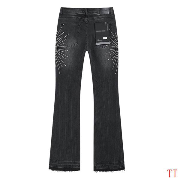 Men's Purple Vintage Distressed Stretch Denim Jeans Size:30-38 (58)