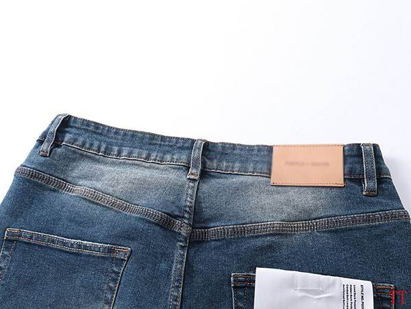 Men's Purple Vintage Distressed Stretch Denim Jeans Size:30-38 (57)