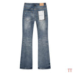 Men's Purple Vintage Distressed Stretch Denim Jeans Size:30-38 (43)