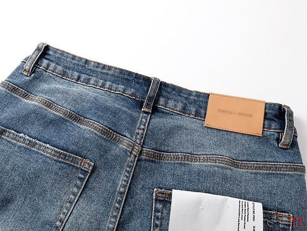 Men's Purple Vintage Distressed Stretch Denim Jeans Size:30-38 (43)