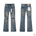 Men's Purple Vintage Distressed Stretch Denim Jeans Size:30-38 (42)
