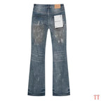 Men's Purple Vintage Distressed Stretch Denim Jeans Size:30-38 (42)