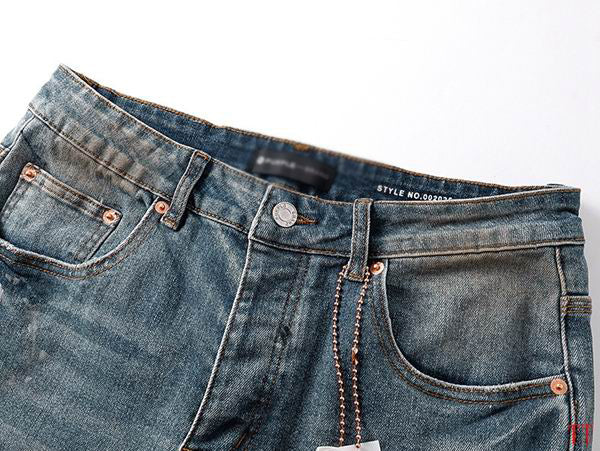 Men's Purple Vintage Distressed Stretch Denim Jeans Size:30-38 (42)