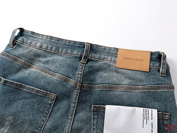 Men's Purple Vintage Distressed Stretch Denim Jeans Size:30-38 (42)
