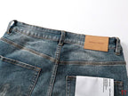 Men's Purple Vintage Distressed Stretch Denim Jeans Size:30-38 (42)
